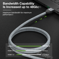 Câble HDMI 2.1 certifié ULT-unite 1m 2m 3m 8K 60Hz 4K 120Hz 48Gbps HDMI 2.1v Câble audio et vidéo ultra haute vitesse 8K HDMI