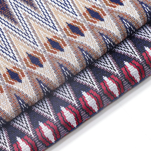 Thời trang dệt dân tộc phong cách vòng lặp chuyển 230gsm Polyester Spandex dệt kim Jacquard vải cho hàng may mặc - Product Image 1