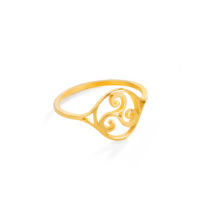 <span class=keywords><strong>Triskele</strong></span> Triskelion anillo de acero inoxidable Triple espiral amuleto anillos de dedo joyería Vintage regalo de cumpleaños para mujeres y hombres - Product Image 1