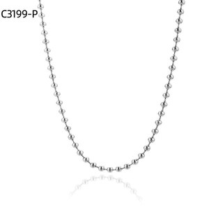 Amy Amy <b>Beaded</b> <b>Necklace</b> 925 Silver Ball Chain Classic Style Women's Everyday Wear Jewelry C3199 - Product Image 1