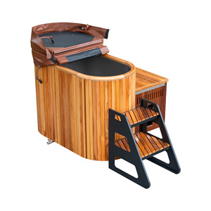 <span class=keywords><strong>Bain</strong></span> froid extérieur en cèdre rouge de style moderne pour la récupération et le bien-être, avec refroidisseur - Product Image 2