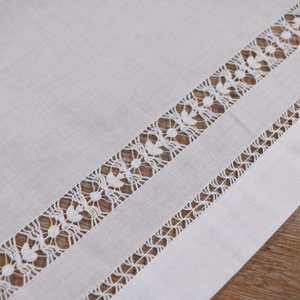 TR005 decorazione <span class=keywords><strong>per</strong></span> la tavola di natale di nozze tovaglia da tè <span class=keywords><strong>rettangolare</strong></span> 12 "/16" x36 "in cotone ramiè bianco filo trainato da <span class=keywords><strong>tavolo</strong></span> da lavoro <span class=keywords><strong>Runner</strong></span> - Product Image 5