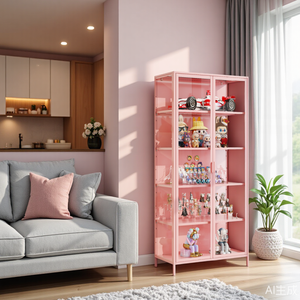 Vitrine en verre colorée, armoire de <span class=keywords><strong>rangement</strong></span> multi-niveaux, présentoir pour <span class=keywords><strong>Lego</strong></span> et figurines d'action, organisateur de collection de jouets - Product Image 1