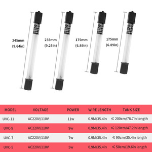 WN 5W/7W/9W/11W Fish Tank LED ánh sáng hồ cá ánh sáng diệt khuẩn Đèn cá bể UV tiệt trùng đèn với bộ đếm thời gian - Product Image 5