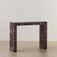 Table console rectangulaire en marbre naturel minimaliste italien Rosso Lavanto, mobilier de salon moderne de luxe léger, Geju Ct32536