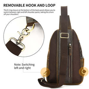 Sac de taille en cuir véritable pour homme, fermeture éclair, fait à la main, randonnée en plein air - Product Image 4