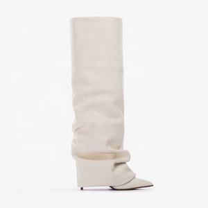 <span class=keywords><strong>Bottes</strong></span> requin à talon personnalisées pour femmes <span class=keywords><strong>Bottes</strong></span> hautes à bout pointu et mollet large à talon fin pour femmes 2024 - Product Image 2