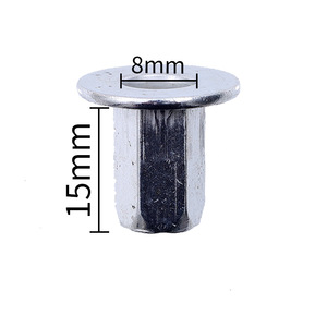 Rivet à sertir hexagonal 8 mm x 15 mm anti-desserrage universel pour remplacement et réparation - Product Image 1