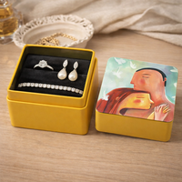 Boîte à bijoux en métal recyclable avec logo personnalisé, emballage OEM ODM avec impression couleur personnalisée et estampage à chaud