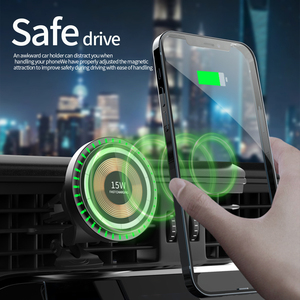Produits chauds pour le <span class=keywords><strong>chargeur</strong></span> de voiture sans fil de protocole de vente en ligne avec la lumière de couleur téléphone magnétique de voiture de rotation de 360 degrés 2025 - Product Image 6