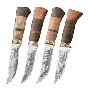 มีดตรงสำหรับใช้งานกลางแจ้ง ด้ามไม้กิ่งซ่า ใช้ในป่า มีดป้องกันตัว พกพาสะดวก มีดผลไม้ มีดทำมือ - Product Image 4