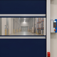 Porte rapide à enroulement avec cadre en acier galvanisé, prix de gros OEM, capteur radar humanoïde, cellule photoélectrique de sécurité standard