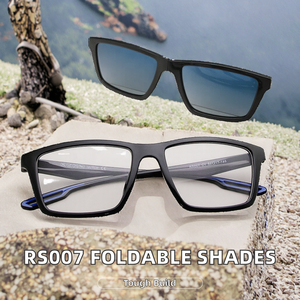 Lunettes de soleil polarisées à clip magnétique pliables pour hommes, monture Ultem neuve, fabriquées en matériau Tac, directement de l'usine RS007 - Product Image 2