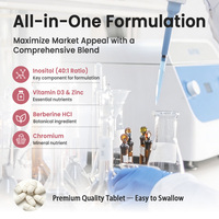 Capsules de complexe d'inositol Lifeworth en marque blanche OEM ODM Myo-Inositol D-Chiro-Inositol 40:1 avec Berbérine Zinc D3