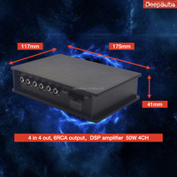 Subwoofer actif pour voiture Fullrange 10 pouces RMS 200W SVC 4 Ohm et amplificateur DSP pour voiture 4 en 4 Hi Level 6 RCA 50W 4CH Classe AB
