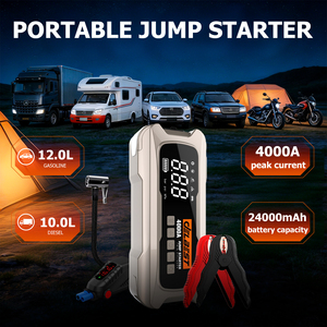 เครื่องช่วยสตาร์ทรถยนต์ 4000A Peak Car Jump Starter พร้อ<span class=keywords><strong>ม</strong></span>ปั๊มลม 150PSI สตาร์ทเครื่องยนต์เบนซิน 12.0 ลิตร และดีเซล 10.0 ลิตร  แบตสำรองพร้อ<span class=keywords><strong>ม</strong></span>พอร์ต PD65W สำหรับรถบรรทุก - Product Image 4