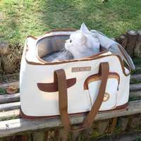 Sac à dos de transport pliable pour chien et chat, grande capacité, respirant, léger, élégant, moderne, en PU avec fermeture éclair, idéal pour les voyages (vente en gros)