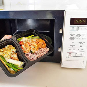 Eco Gesunde Mahlzeit Prep Container nehmen weg schwarz <span class=keywords><strong>2</strong></span> fach Einweg Kunststoff Mahlzeit <span class=keywords><strong>Box</strong></span> - Product Image 3