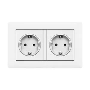 90*146mm Eu Wall Power Socket Double Universal Electrical Fittings Switches And Socket