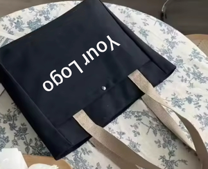 Sac fourre-tout en toile personnalisé avec logo, logo personnalisé pour l'impression d'entreprise, sac de shopping réutilisable, sac fourre-tout pour femmes - Product Image 2