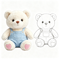 Ours en peluche gris personnalisé, animal en peluche, vente en gros, souvenir d'anniversaire, avec écharpe, jouet câlin et câlinsable pour enfants