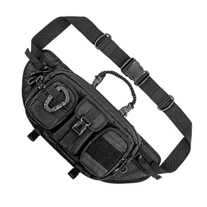 Sac bandoulière tactique unisexe personnalisé en forme de baril, grande capacité, en polyester, avec fermeture éclair, portable pour usage extérieur - Product Image 3