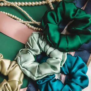 Meilleures ventes : Élastiques à cheveux personnalisés de couleur unie, style européen et américain, en soie, pour fêtes et événements - Product Image 4