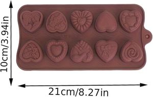 Moules <span class=keywords><strong>en</strong></span> silicone antiadhésifs pour chocolats <span class=keywords><strong>en</strong></span> <span class=keywords><strong>forme</strong></span> <span class=keywords><strong>de</strong></span> cœur et <span class=keywords><strong>de</strong></span> rose, 10 modèles, pour la Saint-Valentin, pour bonbons, gommes et glaçons DIY - Product Image 6
