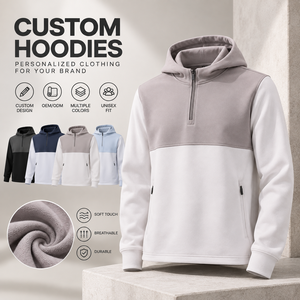 Sweat-shirts personnalisés 95% polyester 5% élasthanne, pull à quart de zip, color block, logo personnalisé, fabricant OEM ODM - Product Image 1