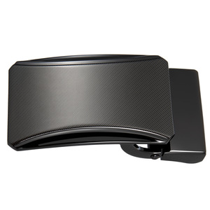 Hebilla de Cinturón Automática para Hombre, Tipo Placa, con Recubrimiento de Aleación, Estilo Formal, Negra con Detalles Azules - Product Image 6