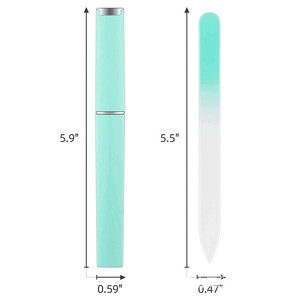 Herramienta de manicura de fábrica directa, lima de uñas de cristal de doble cara grabada, colorida, con estuche - Product Image 6