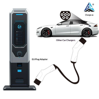 Chargeur de véhicule électrique Type 2-NACS, câble double, station de charge portable monophasée/triphasée AC, 16A/32A