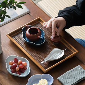 Plato de cerámica con forma de flor, plato pequeño de porcelana para refrigerios, para ceremonia del té, fiesta de bodas - Product Image 2