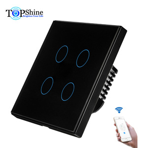 Nouveau commutateur de conception 4 gangs WiFi interrupteur mural tactile pour le contrôle de l'application Smart Life et fonctionne avec <span class=keywords><strong>Echo</strong></span> et <span class=keywords><strong>Google</strong></span> <span class=keywords><strong>Home</strong></span> Assistant - Product Image 5