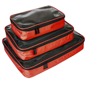 Cubes d'emballage en PVC transparent très résistants avec fermeture à glissière, légers, haute résistance, ensemble de 3 pièces pour organiser les bagages de voyage - Product Image 1