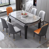 Table à manger légère et luxueuse en forme de roche, chaise solide pliante télescopique, meubles simples pour petit appartement, meubles de salon