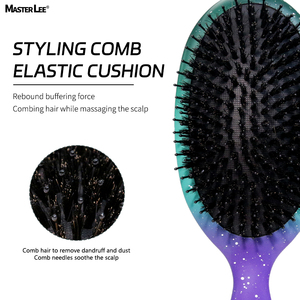 Mysterious Universe Brosse à cheveux démêlante en poils de sanglier Brosse à cheveux confortable et de luxe avec boîte en papier <span class=keywords><strong>ou</strong></span> pochette en tissu - Product Image 5