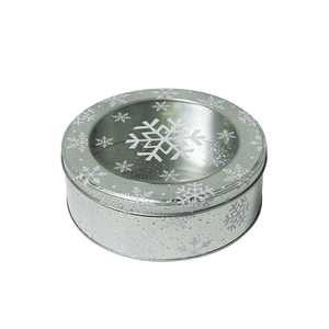 Tùy chỉnh sang trọng giáng sinh Vòng tinplate Cookie Biscuit Đóng gói hộp có thể tái chế với cửa sổ <span class=keywords><strong>Apet</strong></span> cho thực phẩm bánh mì sô cô la - Product Image 3