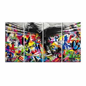 Affiche sur toile Urban Graffiti Climber - Impression décorative moderne et jeune, lot de 4 toiles - Product Image 2