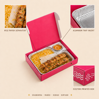 Emballages alimentaires jetables en papier personnalisés, écologiques, avec pelliculage mat, pour shawarma halal, poulet frit, mandi, biryani, riz