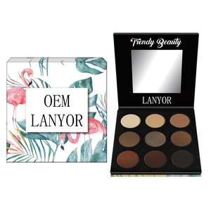 도매 비건 아이섀도우 팔레트 9 높은 색소 색상 맞춤형 개인 라벨 아이섀도우 팔레트 - Product Image 3