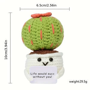 Crochet fait main poupée de tournesol positive Crochet avec carte tournesol coeur fleur rempotage tricot fleur tricot fleur en pot - Product Image 6