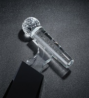 Trophée en cristal K9 transparent en gros, avec logo personnalisé, souvenirs, modèle de microphone laser, cadeaux de prix pour chanteur numéro 1