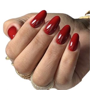 <span class=keywords><strong>Faux</strong></span> <span class=keywords><strong>ongles</strong></span> en amande artificiels brillants de style solide, 24 pièces/boîte, vente en gros, mode, beauté, <span class=keywords><strong>ongles</strong></span> à presser pour les doigts - Product Image 1