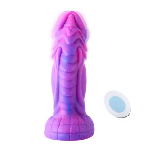 Drop Shipping Hismith 8'' Vibrating Dildo with 3 Speeds 4 Modes KlicLok System Slightly Curved Silicone Dong for Fantasy Users