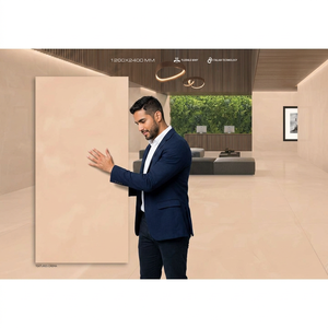 Dalles de porcelaine grand format Vistaar 1200x2400mm motif Crema pour mur de fond et sol, texture luxueuse en pierre frittée. - Product Image 1