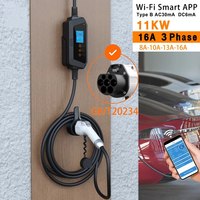 Chargeur EV portable domestique de 11 kW fabriqué en Chine, conforme aux normes nationales, avec contrôle à distance par application et réglage de la puissance
