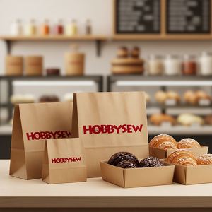 Medium <b>Rope</b> Handle Kraft Paper Bags Custom Printed for Shopping & Gifts - Product Image 3