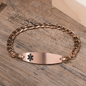 Pulsera con Símbolo Médico para Mujeres y Hombres, Cadena 3:1 NK, Grabado Personalizado, Acero Inoxidable, Joyería de Rescate de Emergencia - Product Image 3