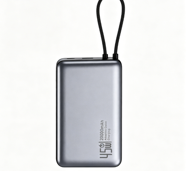 20000mAh 45W Portable Charger, Built-in USB-C Cable, PD Fast Charging Power Bank for Phones Laptops